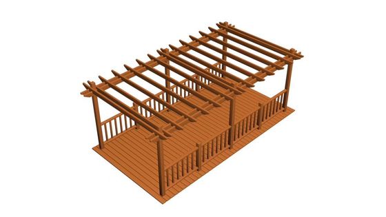 2M 2.2M কাঠ প্লাস্টিক WPC Pergola HDPE যৌগিক Pergola উপাদান