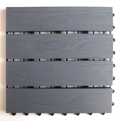 WPC HDPE Diy ইন্টারলকিং ডেক টাইলস ফ্লোরিং Wpc কাঠ প্লাস্টিক কম্পোজিট ডেকিং
